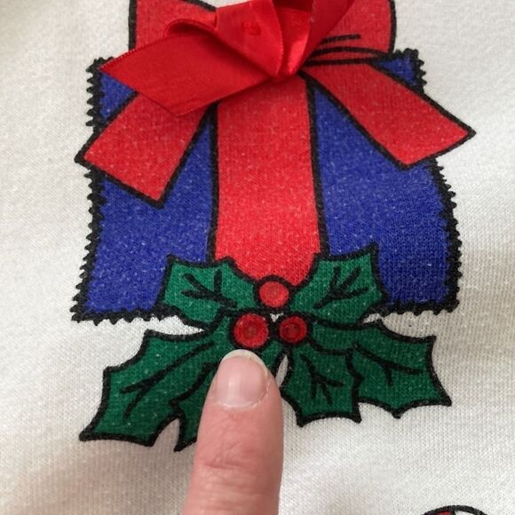 Vintage Holiday Present Christmas Turtleneck Sweatshirt - Picture 9 of 11